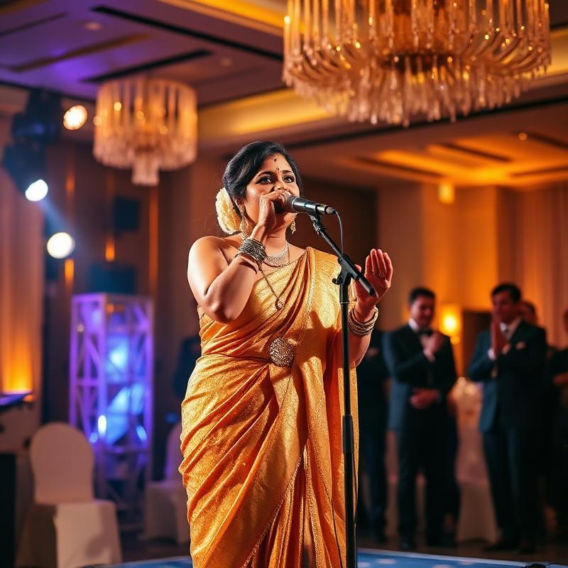 Bollywood singer performing at wedding