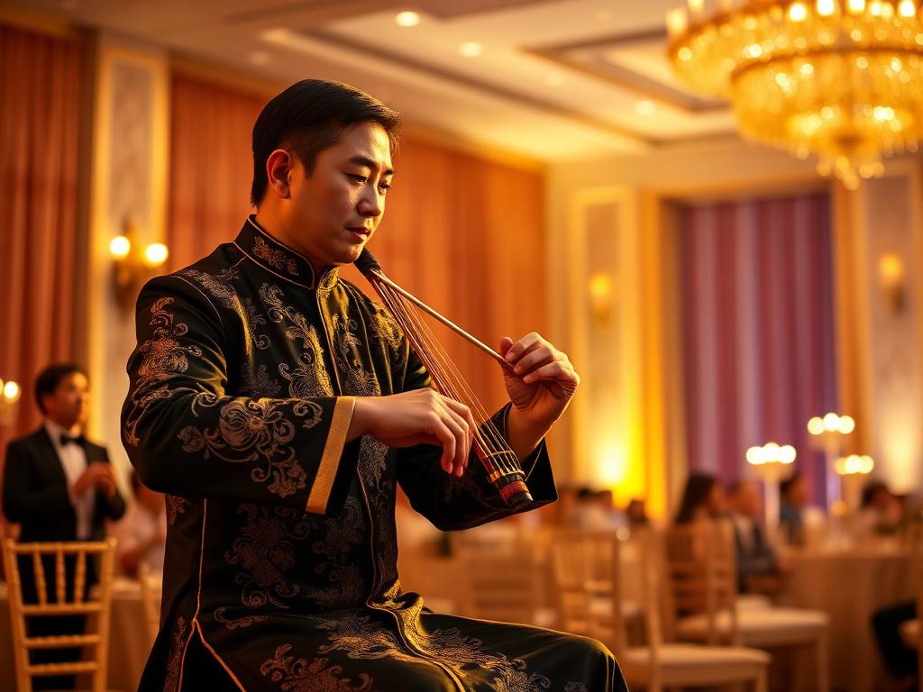 Chinese Musician performing at event in Singapore
