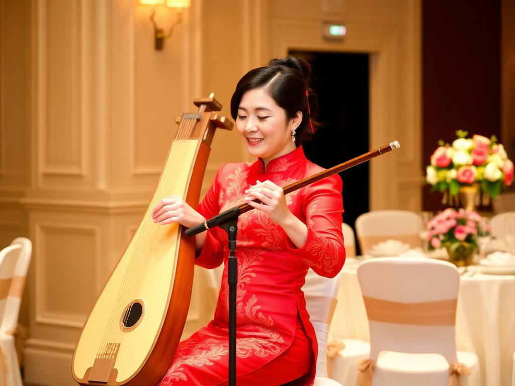Chinese Musician performing at event in Singapore