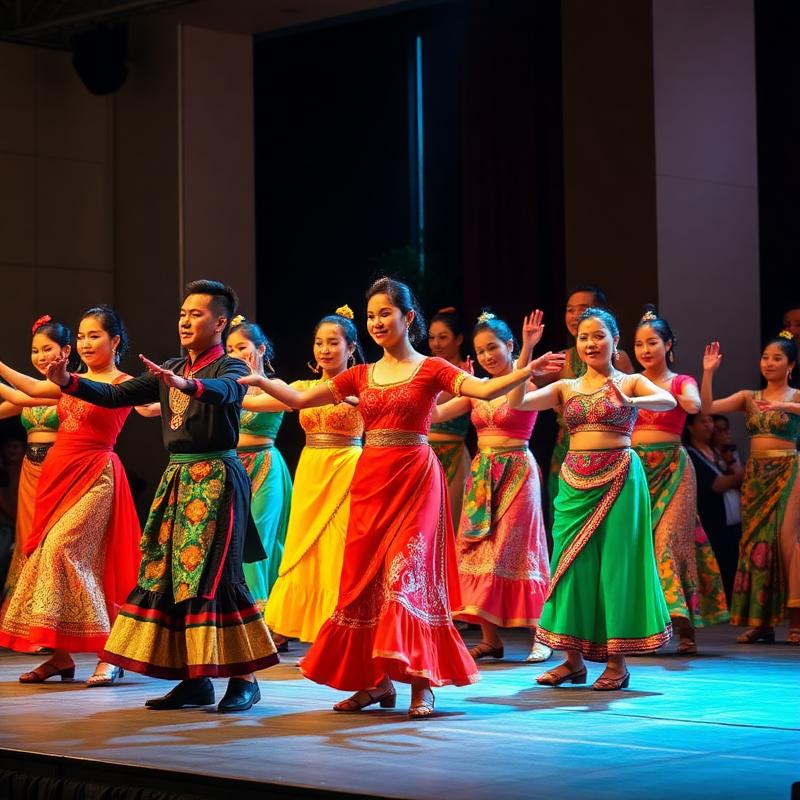 Cultural dance performers on stage