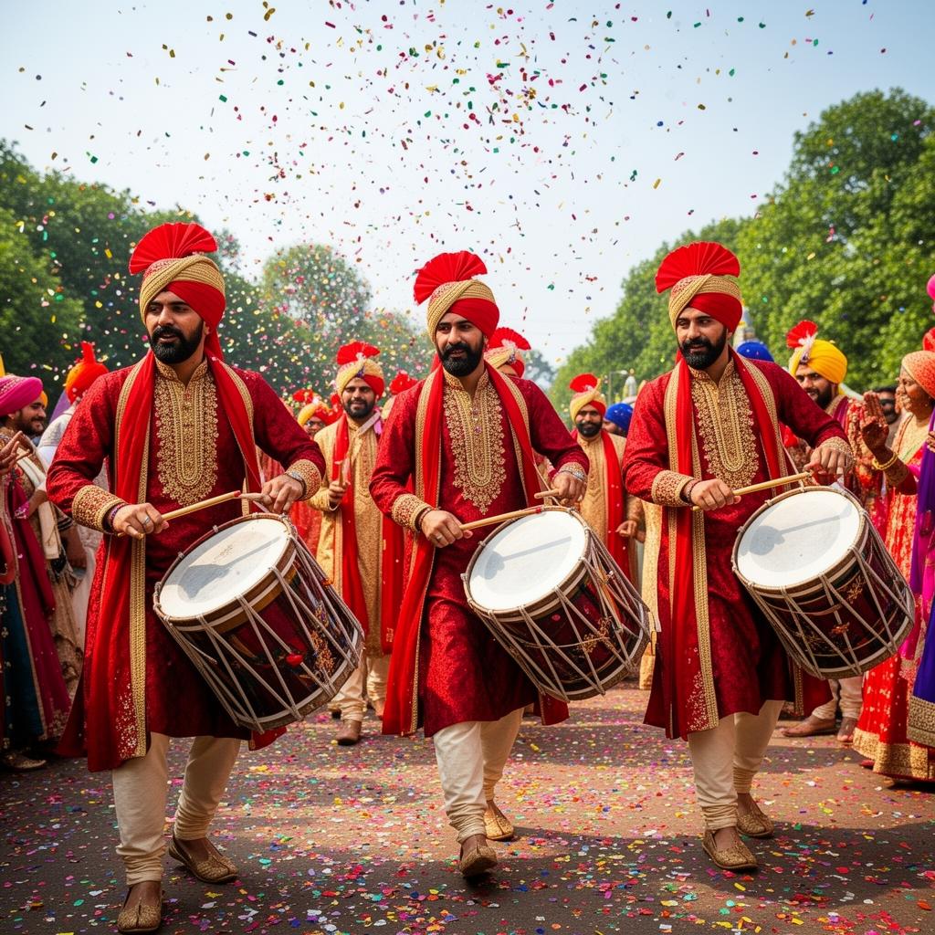 Dhol Drummers performing at event in Singapore