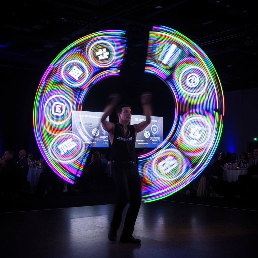 Led Poi Performance LED Pixel Poi Performers Singapore | Custom Logo Shows | Luxoria