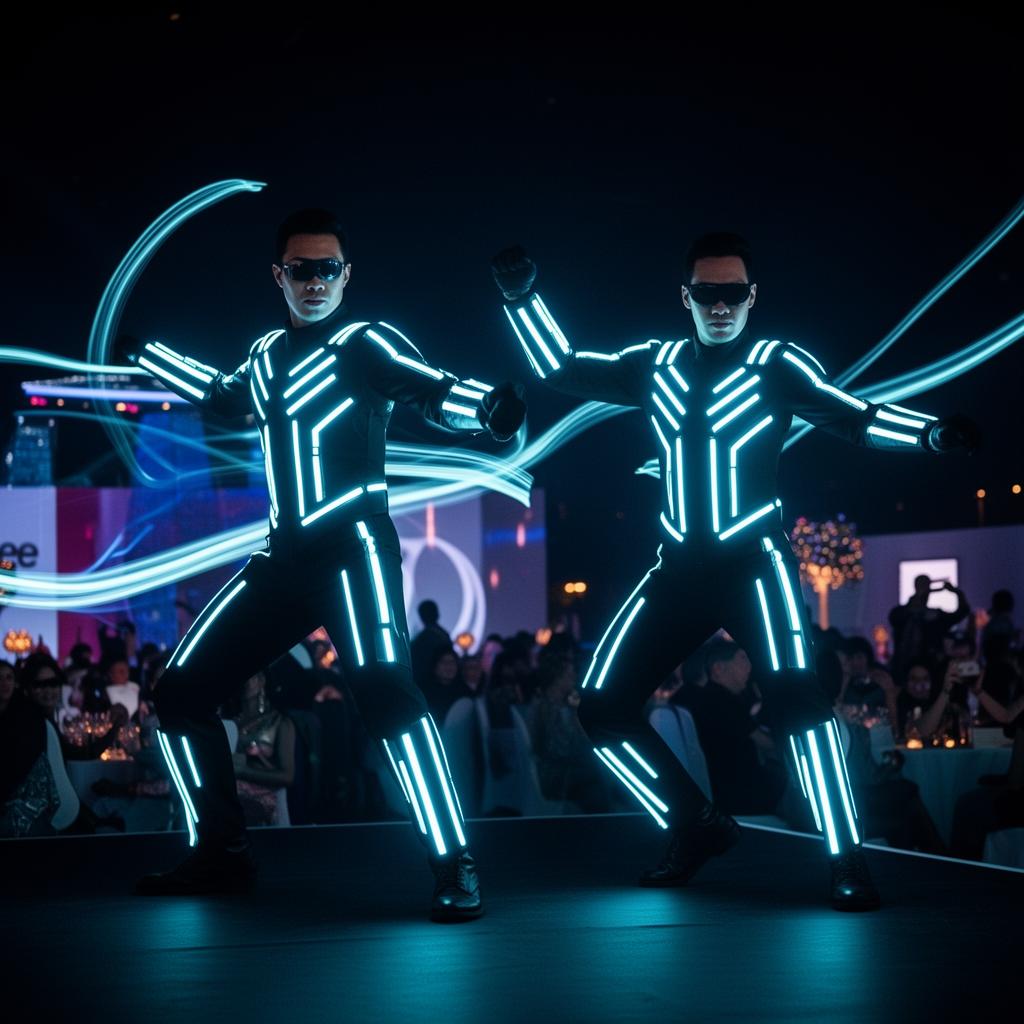 LED Tron Dancers LED performance at event in Singapore - photo 2