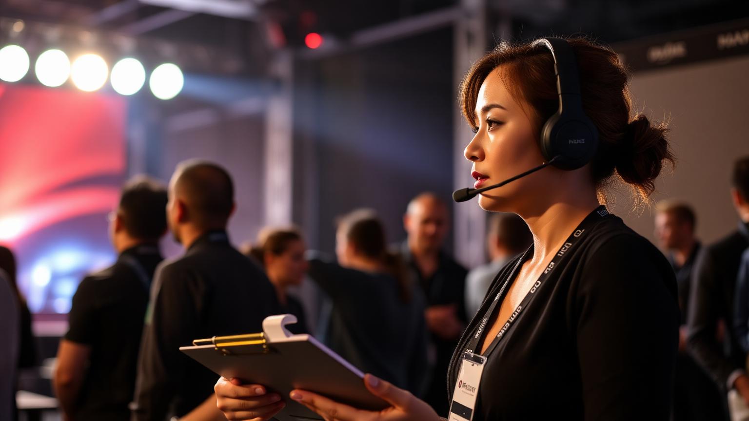 Luxoria Entertainment onsite event manager coordinating a Singapore event backstage